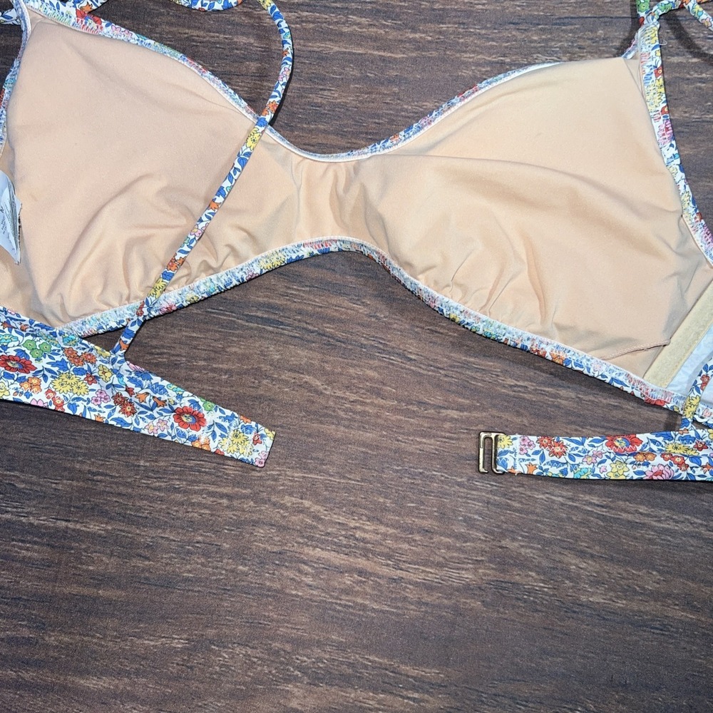 J Crew Women's Bikini Swim Top Size Medium Floral - Picture 6 of 6